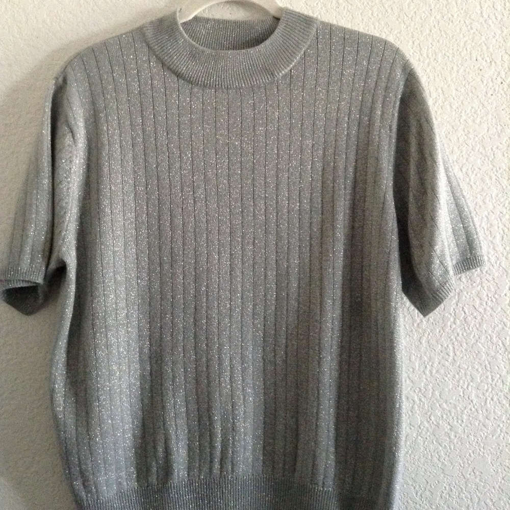 SAG HARBOR Short Sleeved Crew Neck Sweater